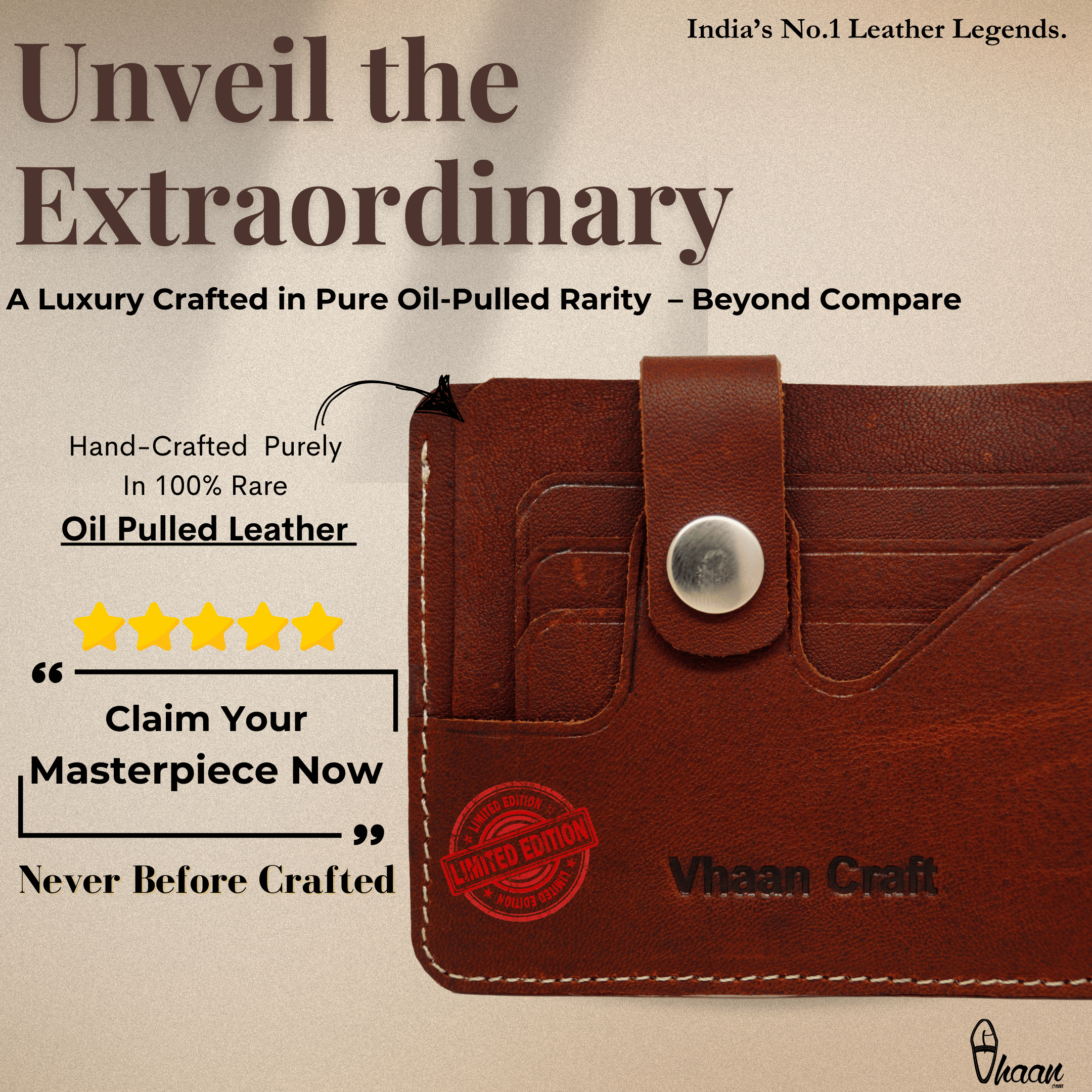 Vhaan's Heritage Oil Pulled Up Leather Card Holder - Maroon shade
