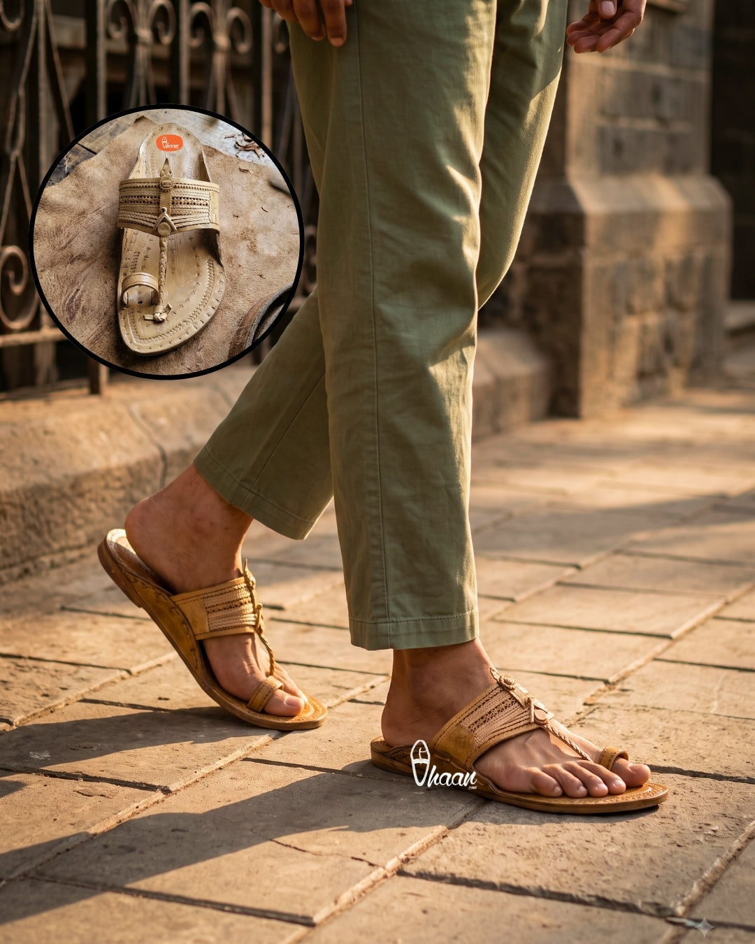 Handcrafted Senapati Kapashi Kolhapuri Chappal for Men | Pure Ethnic Design