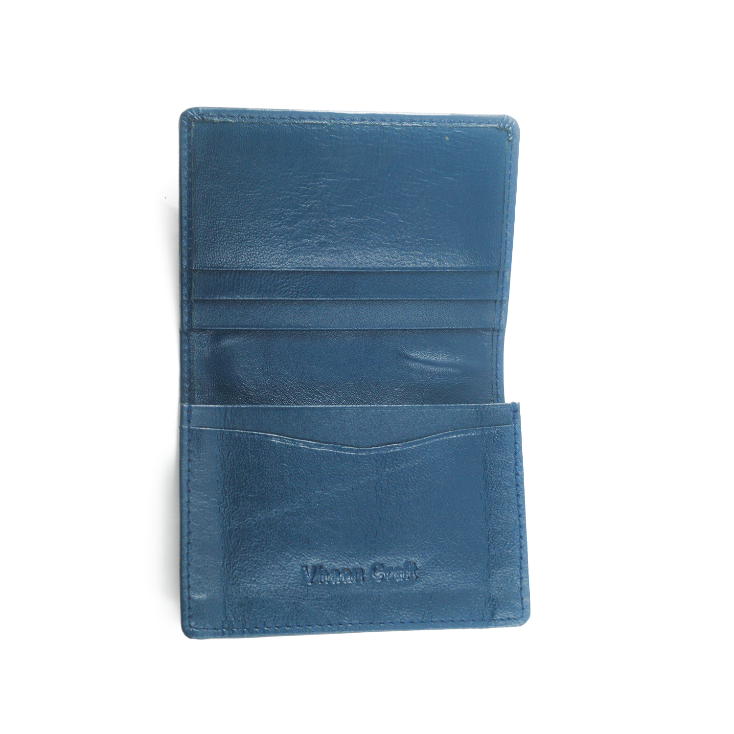 Premium Leather Card Holder with Protective Cover by Vhaan - Blue