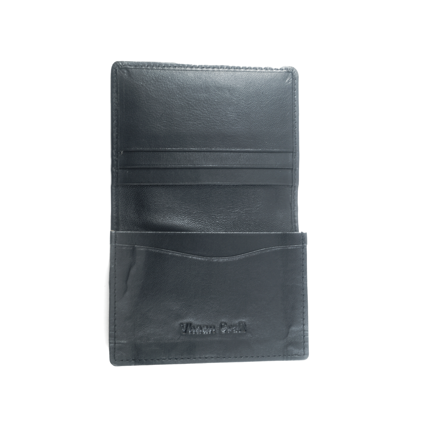 Premium Leather Card Holder with Protective Cover by Vhaan - Black