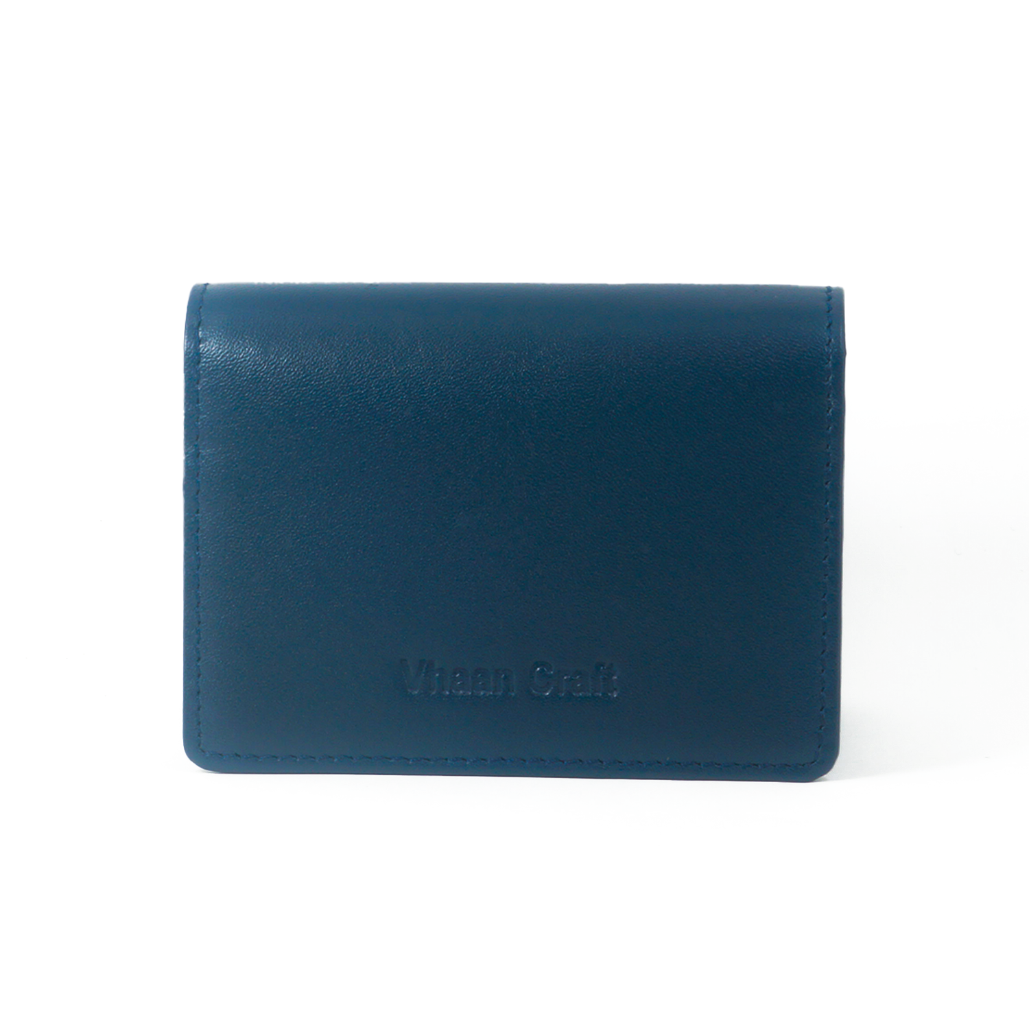 Premium Leather Card Holder with Protective Cover by Vhaan - Blue