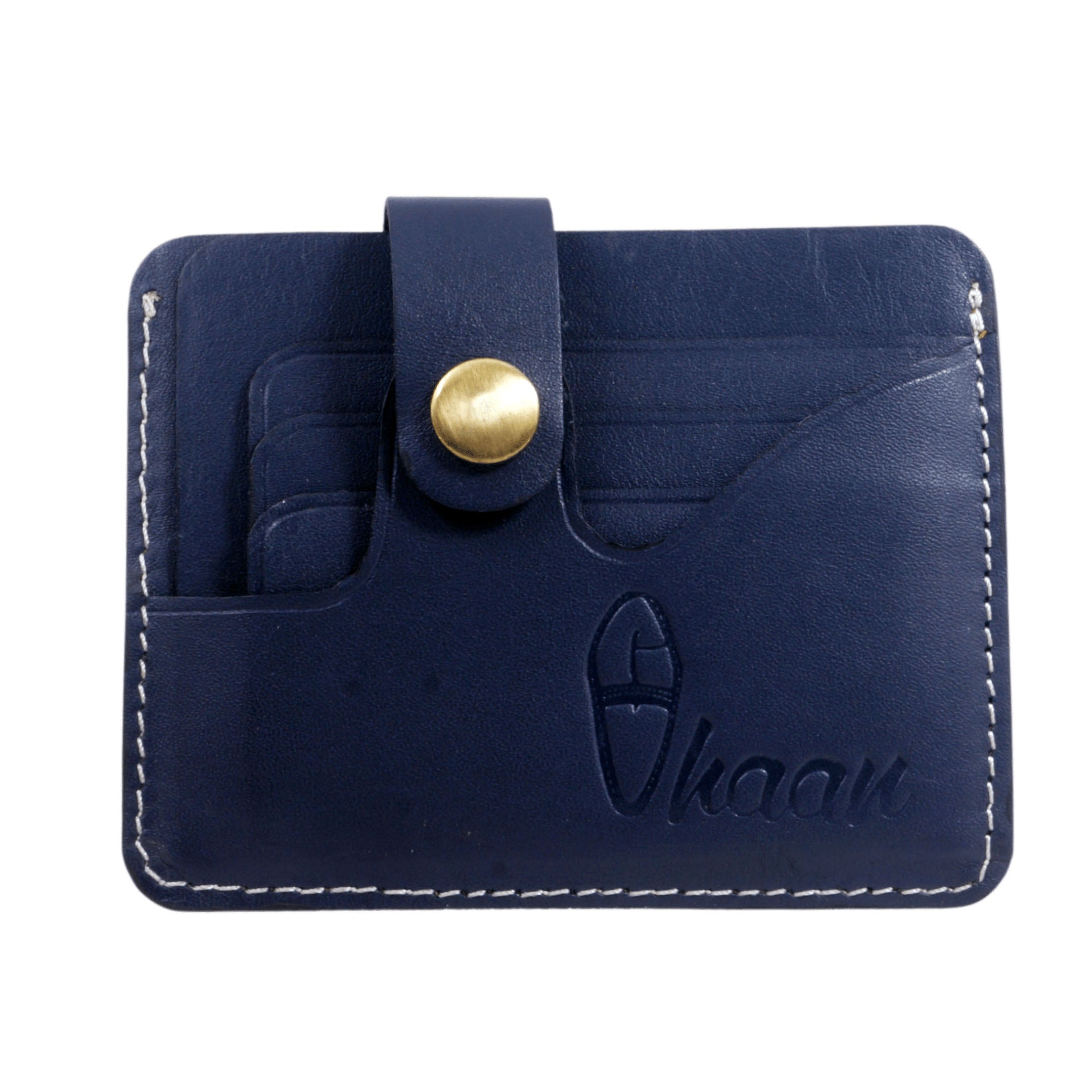 Blue Color of Artisanal Luxe Special Pure Leather Card Holder - Handcrafted Luxury with RFID Protection