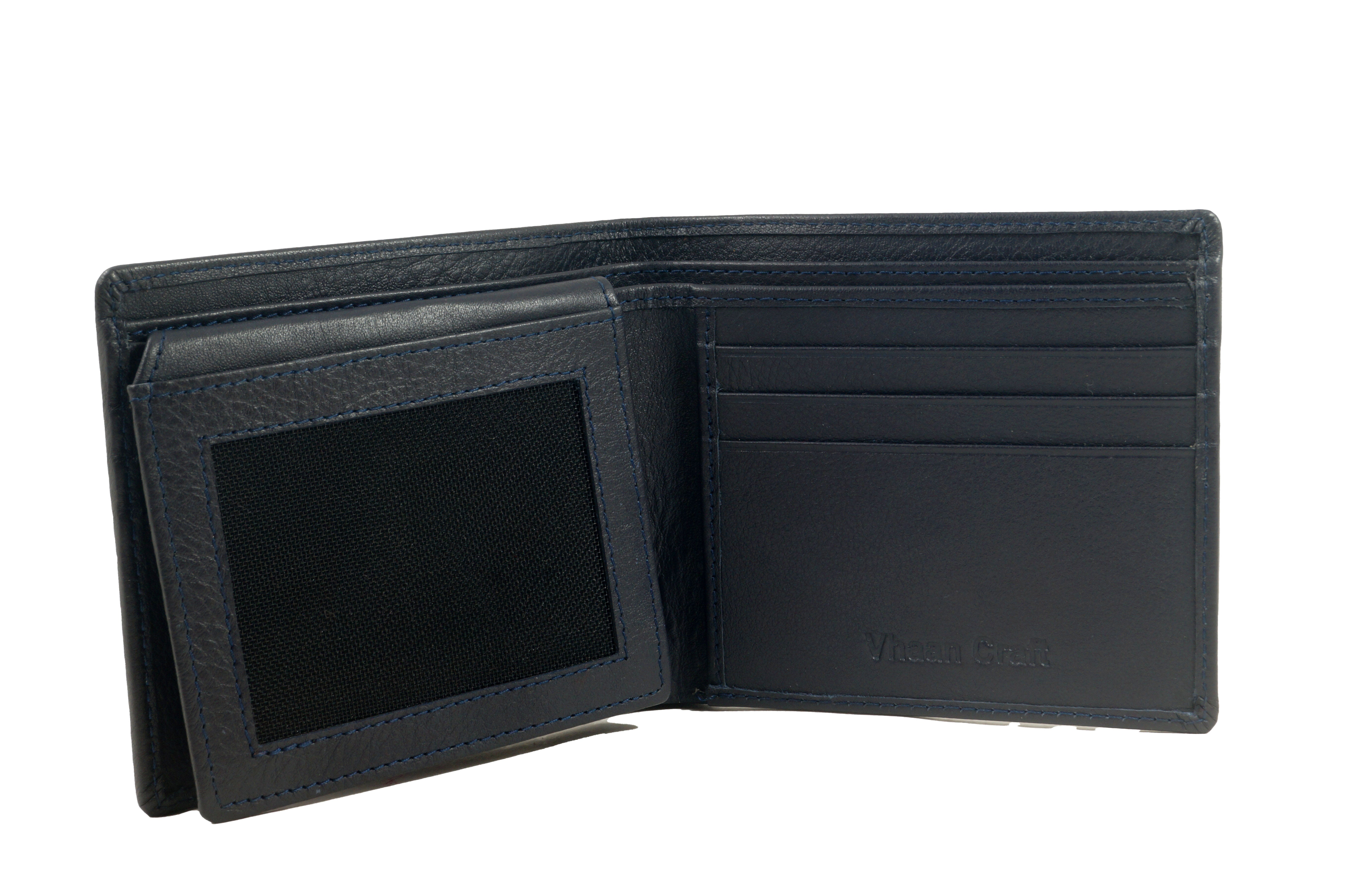Style Guardian: Premium NAPPA Leather Wallet with RFID Protection for Men - Blue