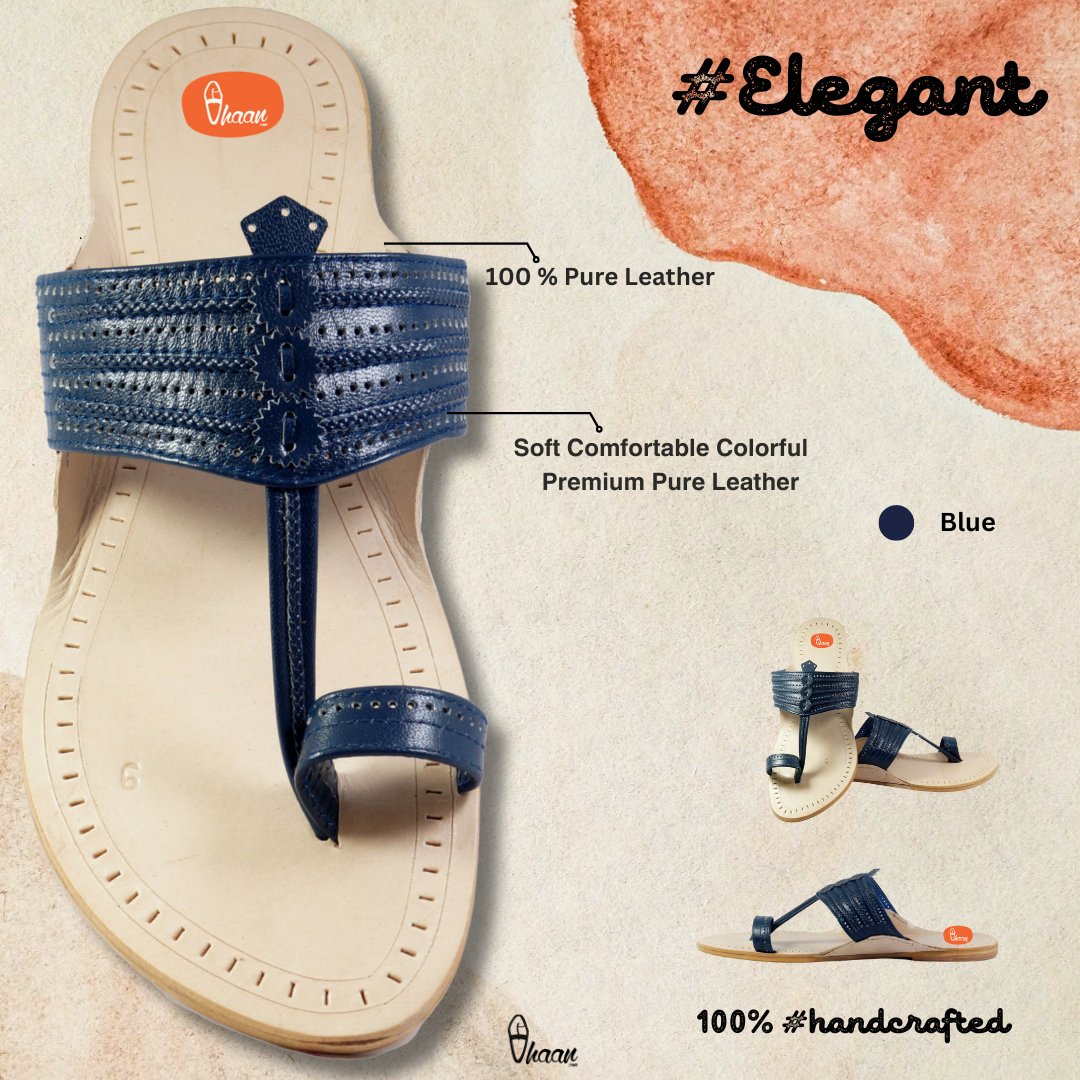 Special Blue Color Kolhapuri Chappal For Men