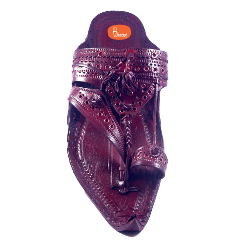 Royal Maharaja Prestigious Antique Designed Shahu Kolhapuri Chappal For Men (Red)