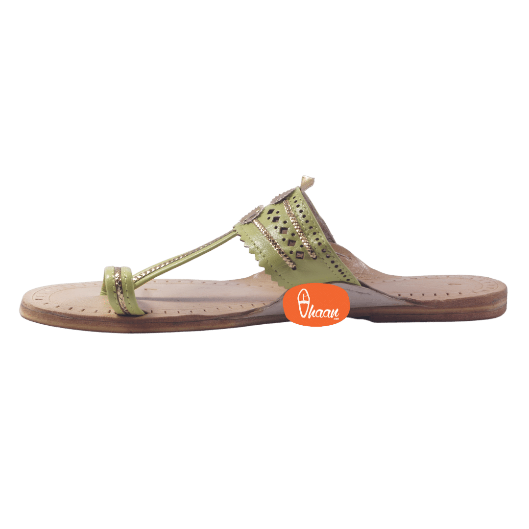 Lemon Green Color Ladies  Kolhapuri Chappal