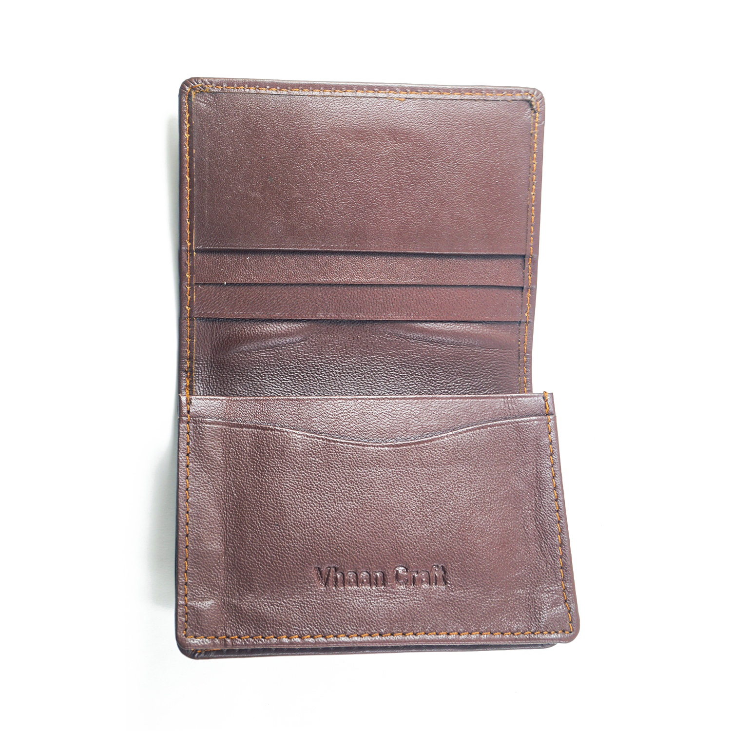 Premium Leather Card Holder with Protective Cover by Vhaan - Tan