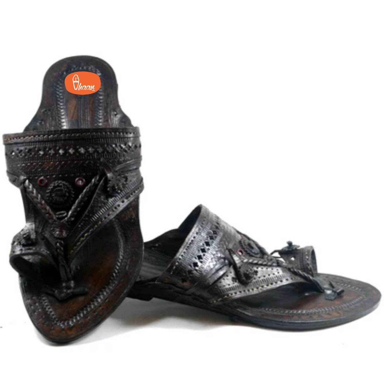 Khas Shahu Kolhapuri chappal for Ladies- Black