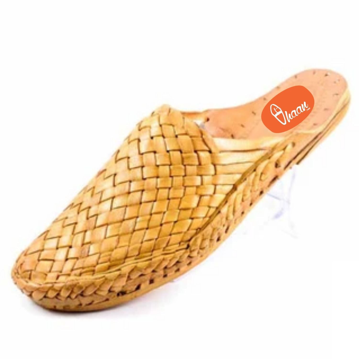 handmade pure leather ethnic design slip on Handstiched net design for men