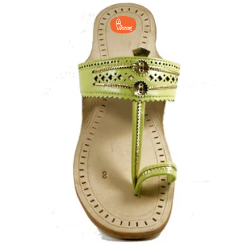 Pastel green Kolhapuri chappal for ladies