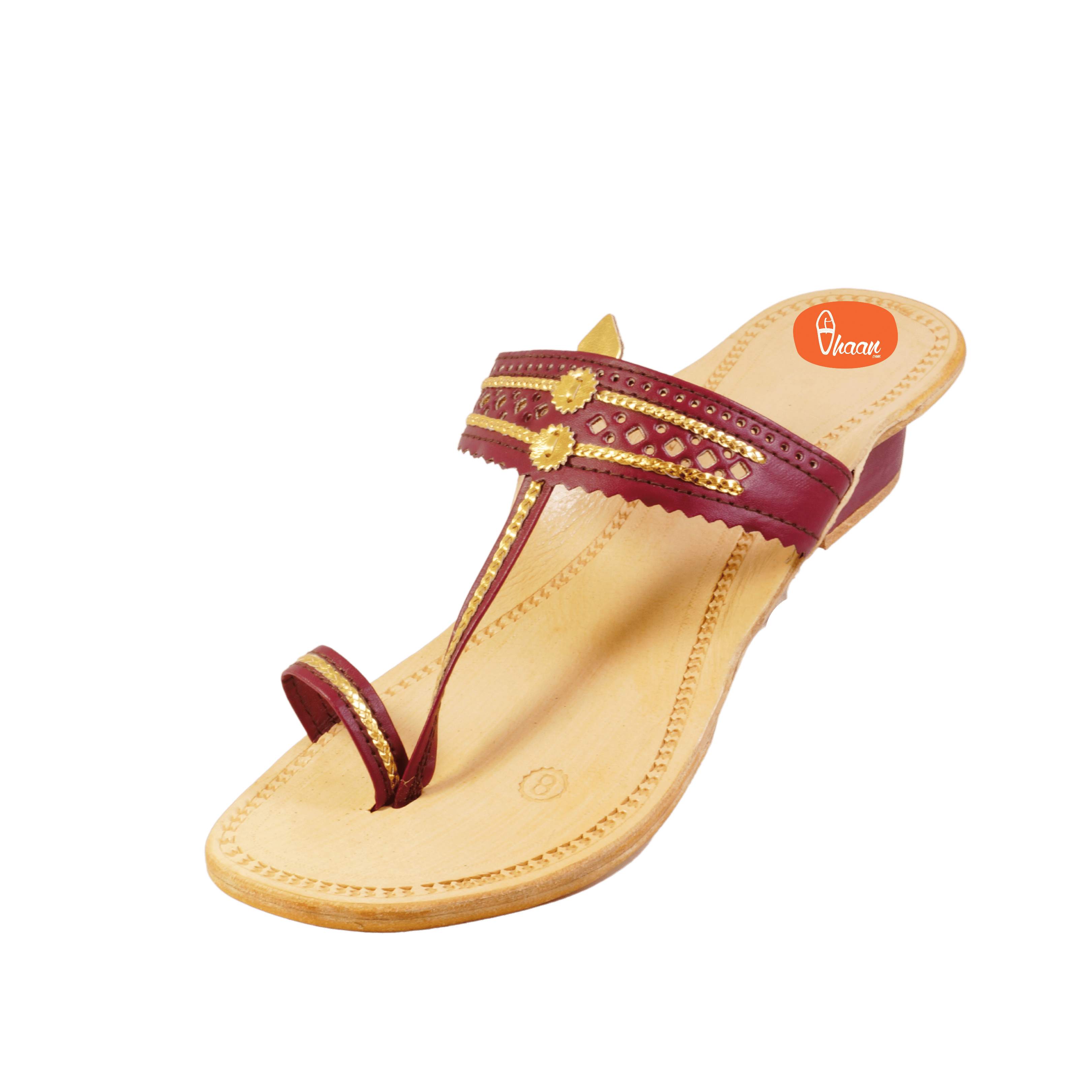 Maroon Color Soft Kolhapuri Chappal for women by vhaan