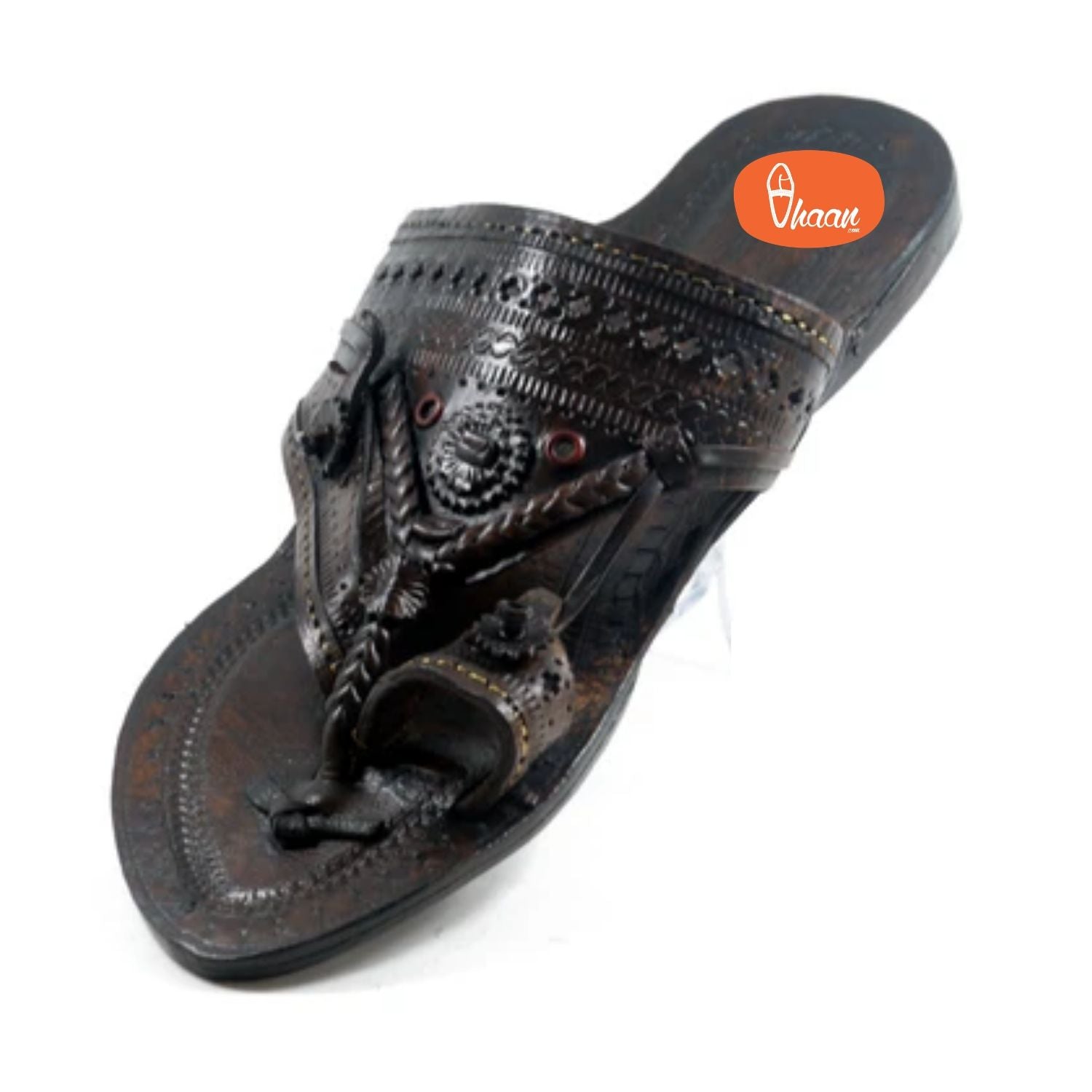 Black Shahu Kolhapuri chappal for women