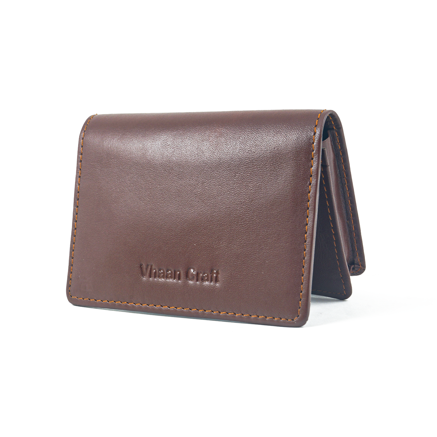 Premium Leather Card Holder with Protective Cover by Vhaan - Tan