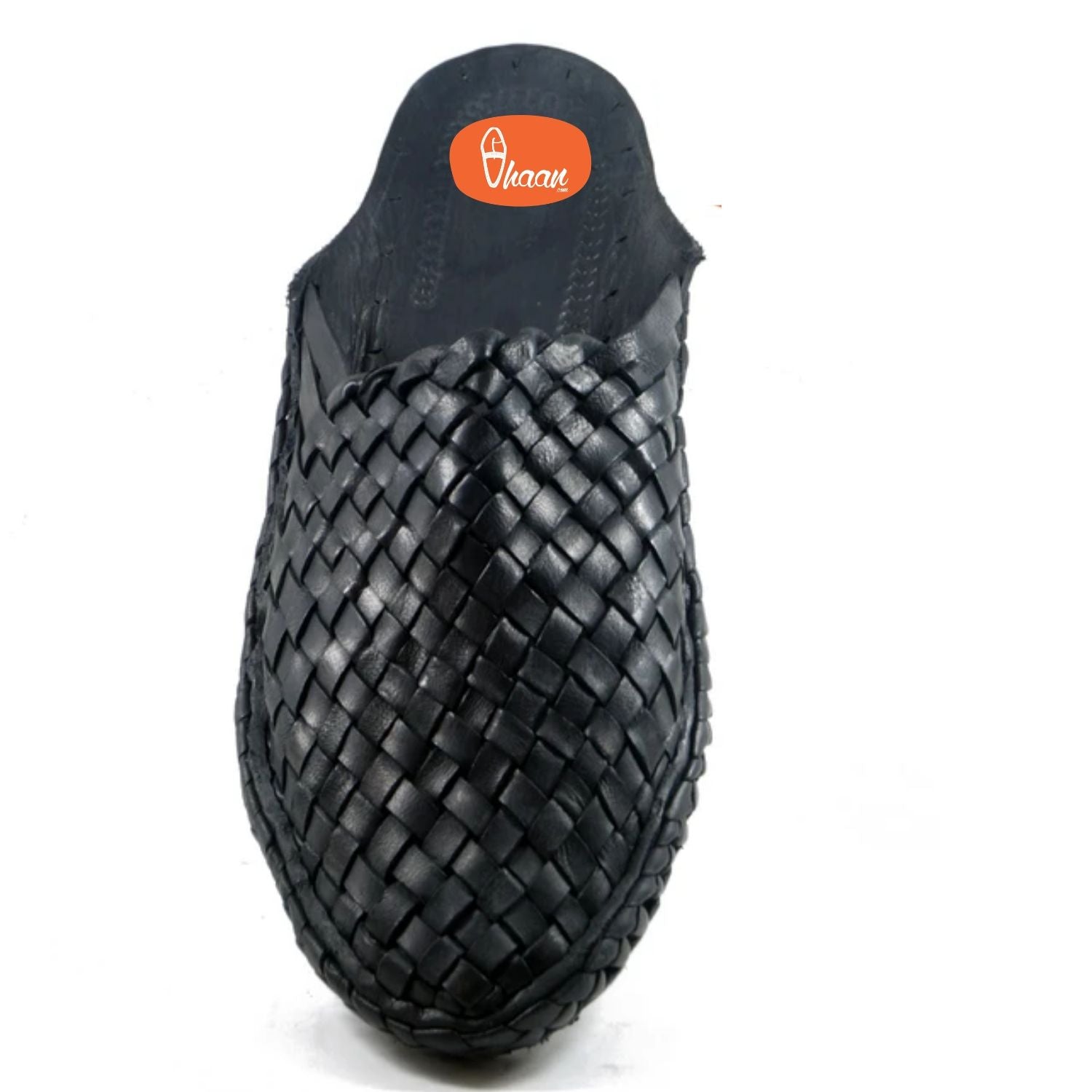Black Color Handstitched Half Net Sleep on kolhapuri chappal for men-vhaanfootwear-6-vhaanfootwear