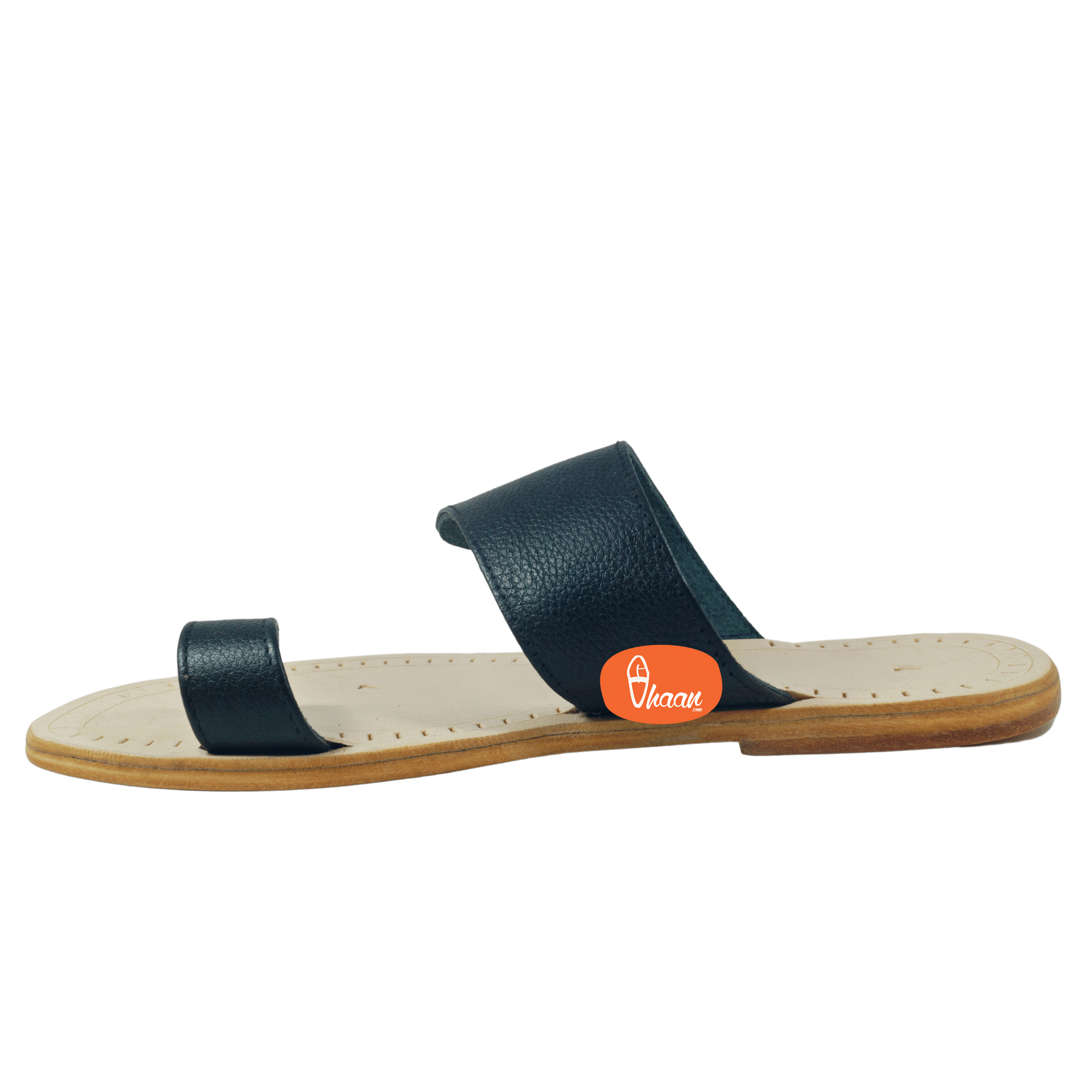 Gandhi Binawadi Soft Leather Black Color Kolhapuri chappal by vhaan