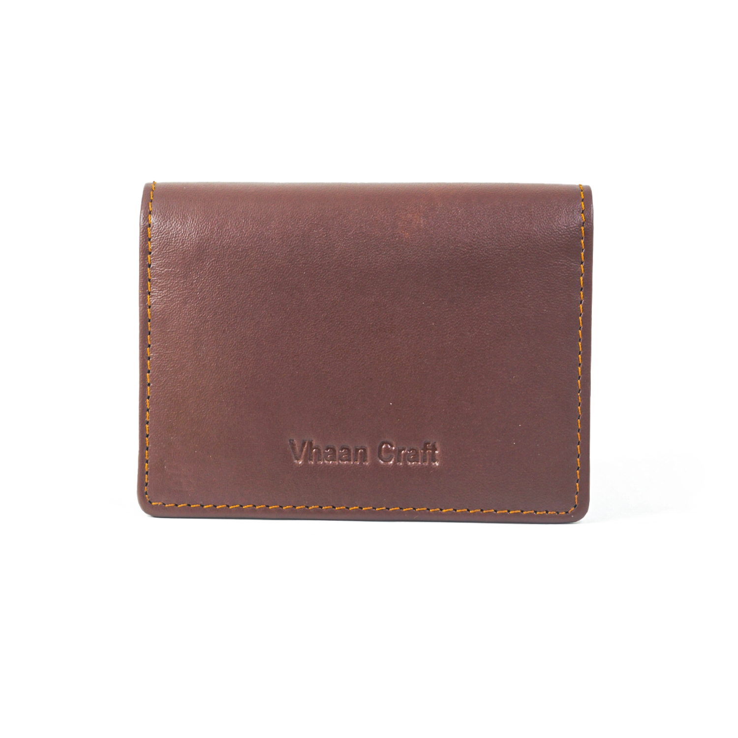 Premium Leather Card Holder with Protective Cover by Vhaan - Tan