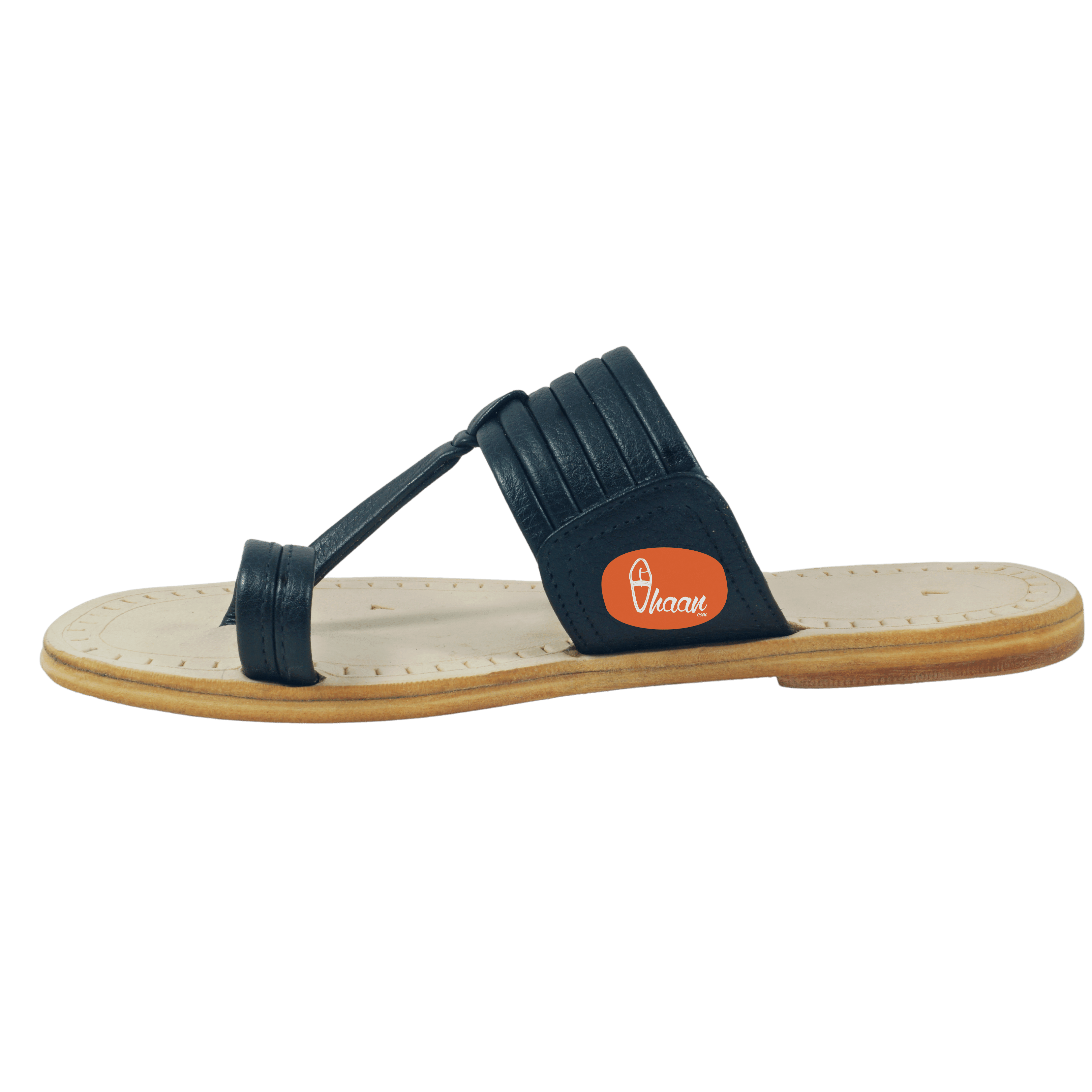 Black Colour Soft Leather Men's Kolhapuri chappal