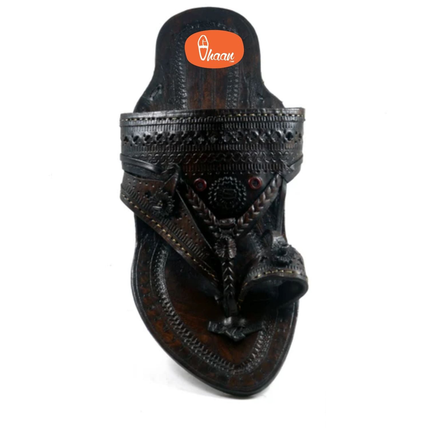 Khas Shahu Kolhapuri chappal for Ladies- Black