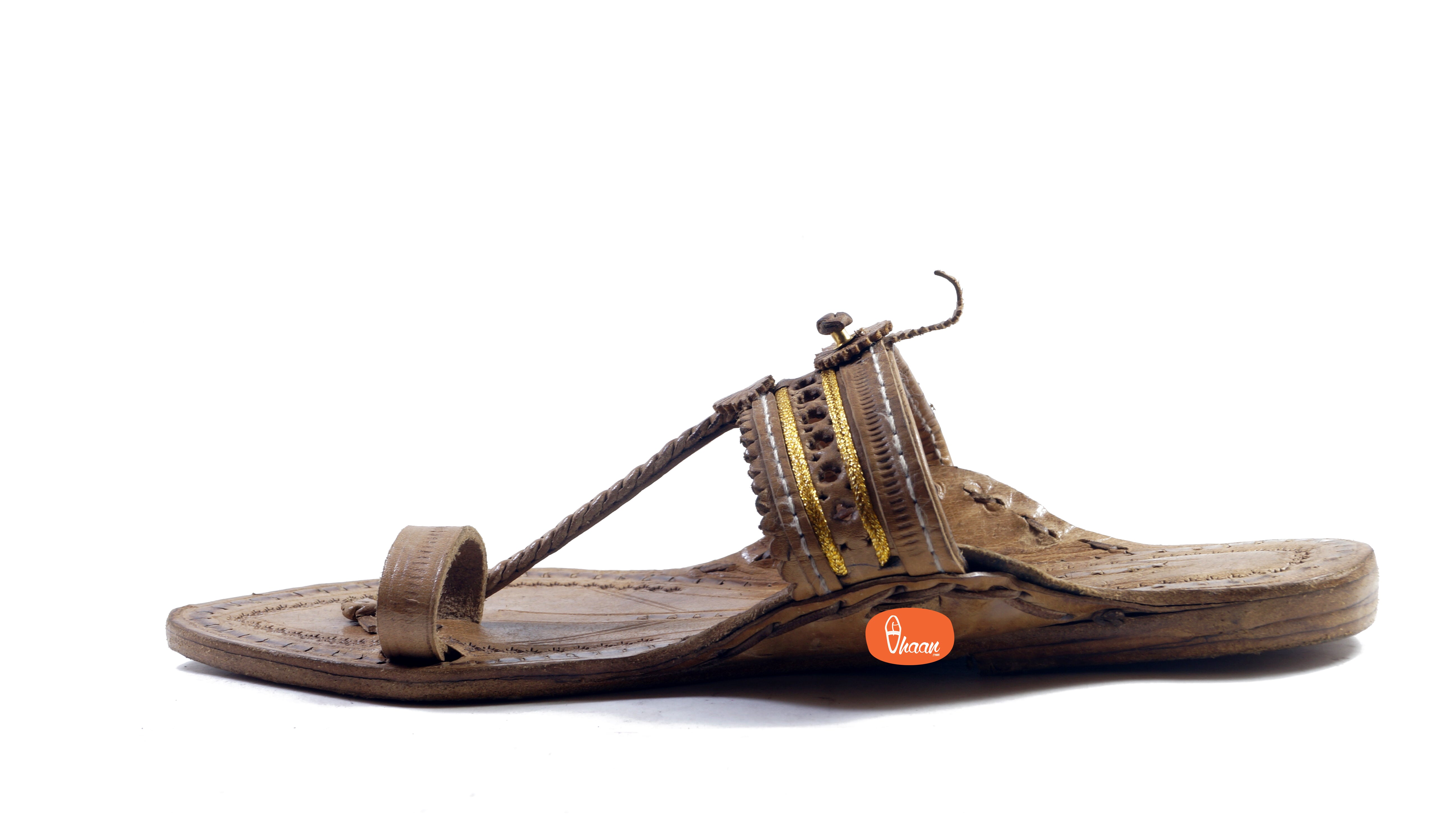 Kolhapuri chappal with Jari for women
