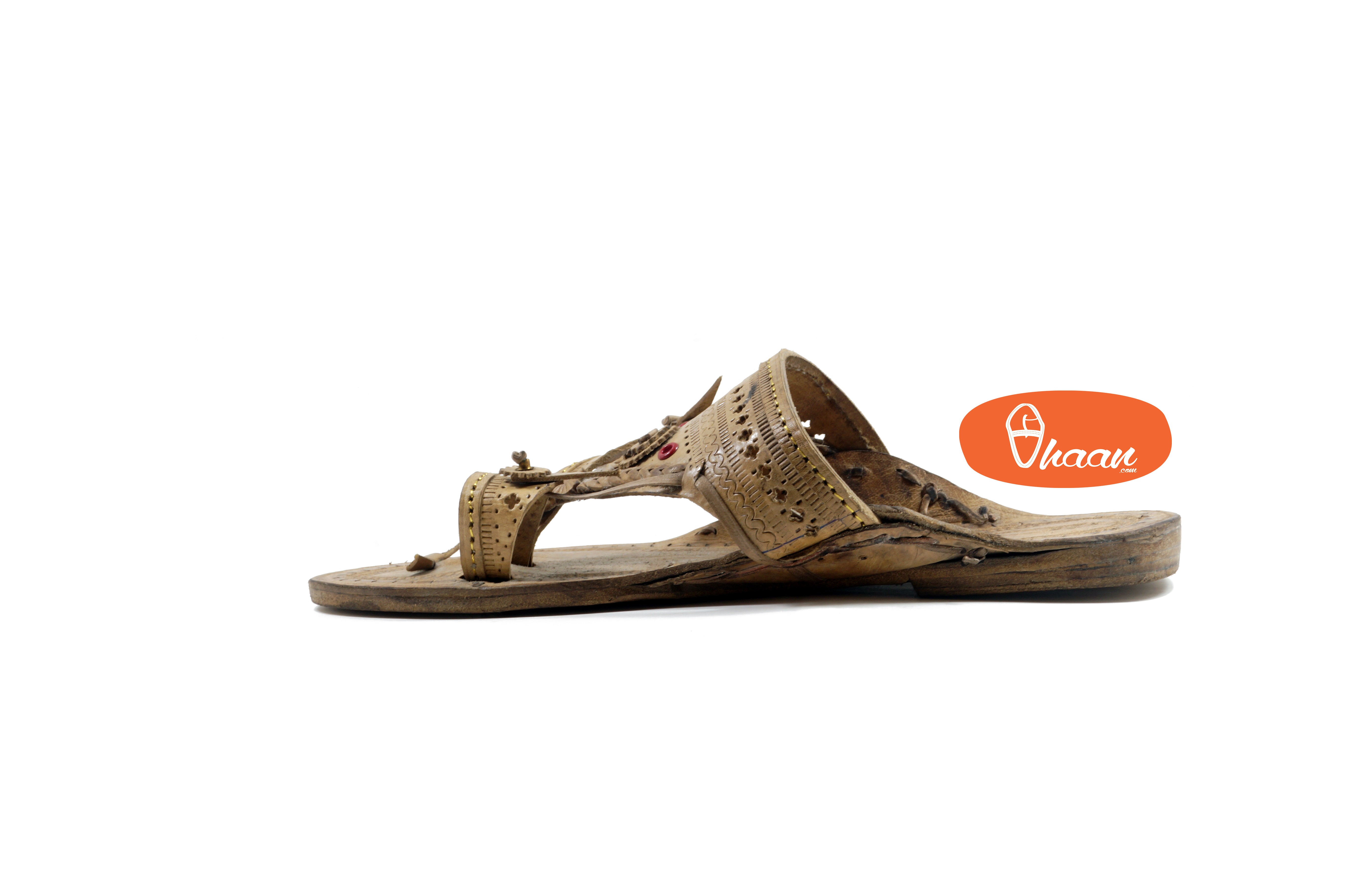 Ladies Khas Shahi Kolhapuri chappal- Brown
