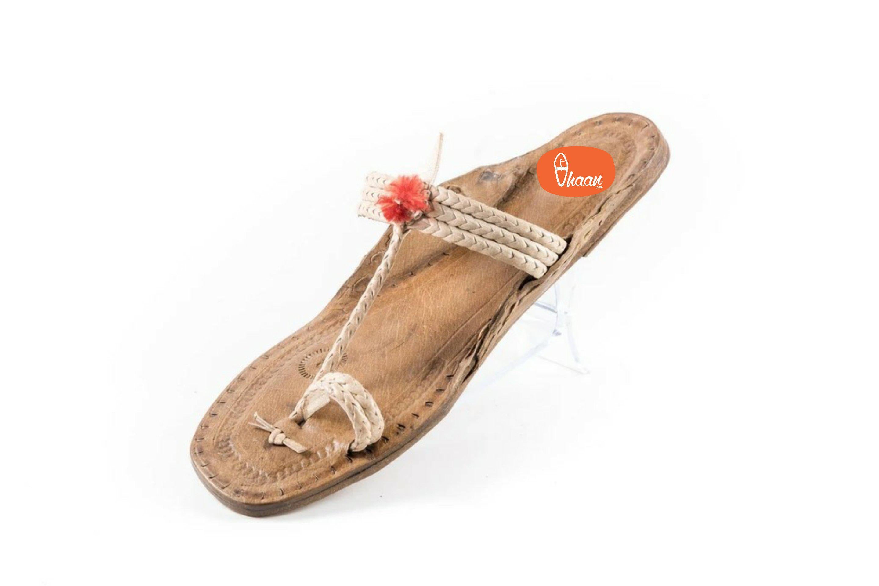 Ethnic kolhapuri chappal triple braided for women