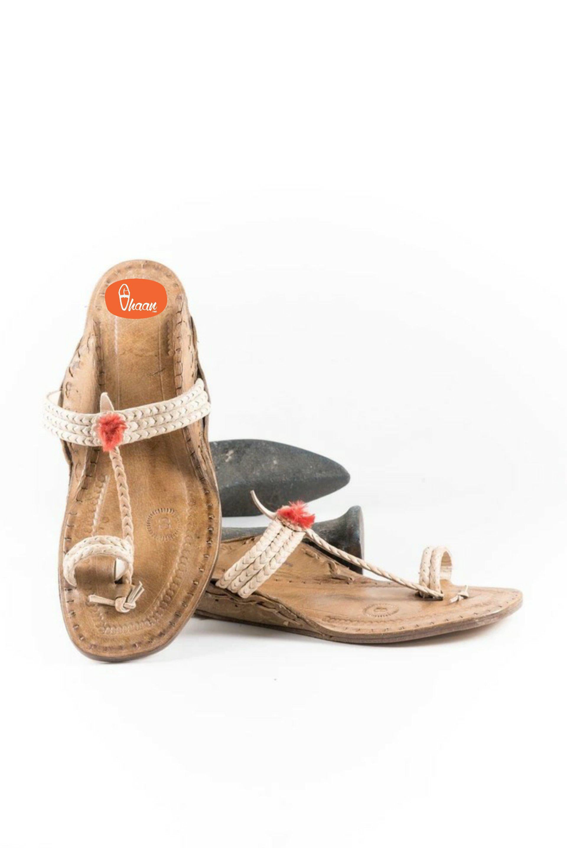 Three braided Ethnic Ladies Kolhapuri chappal