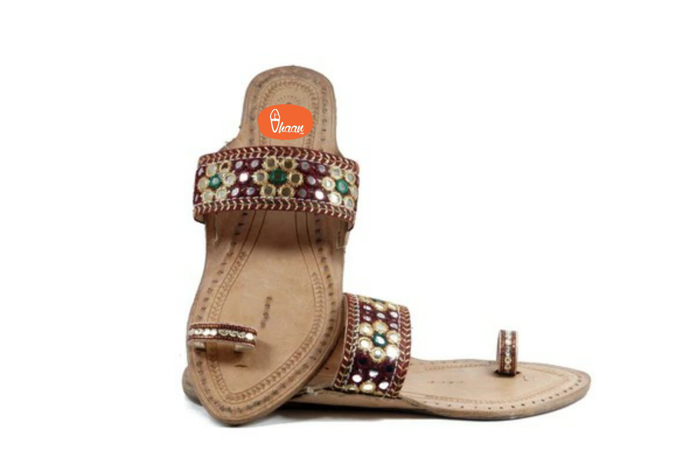 Embroidered Kolhapuri chappal for Ladies