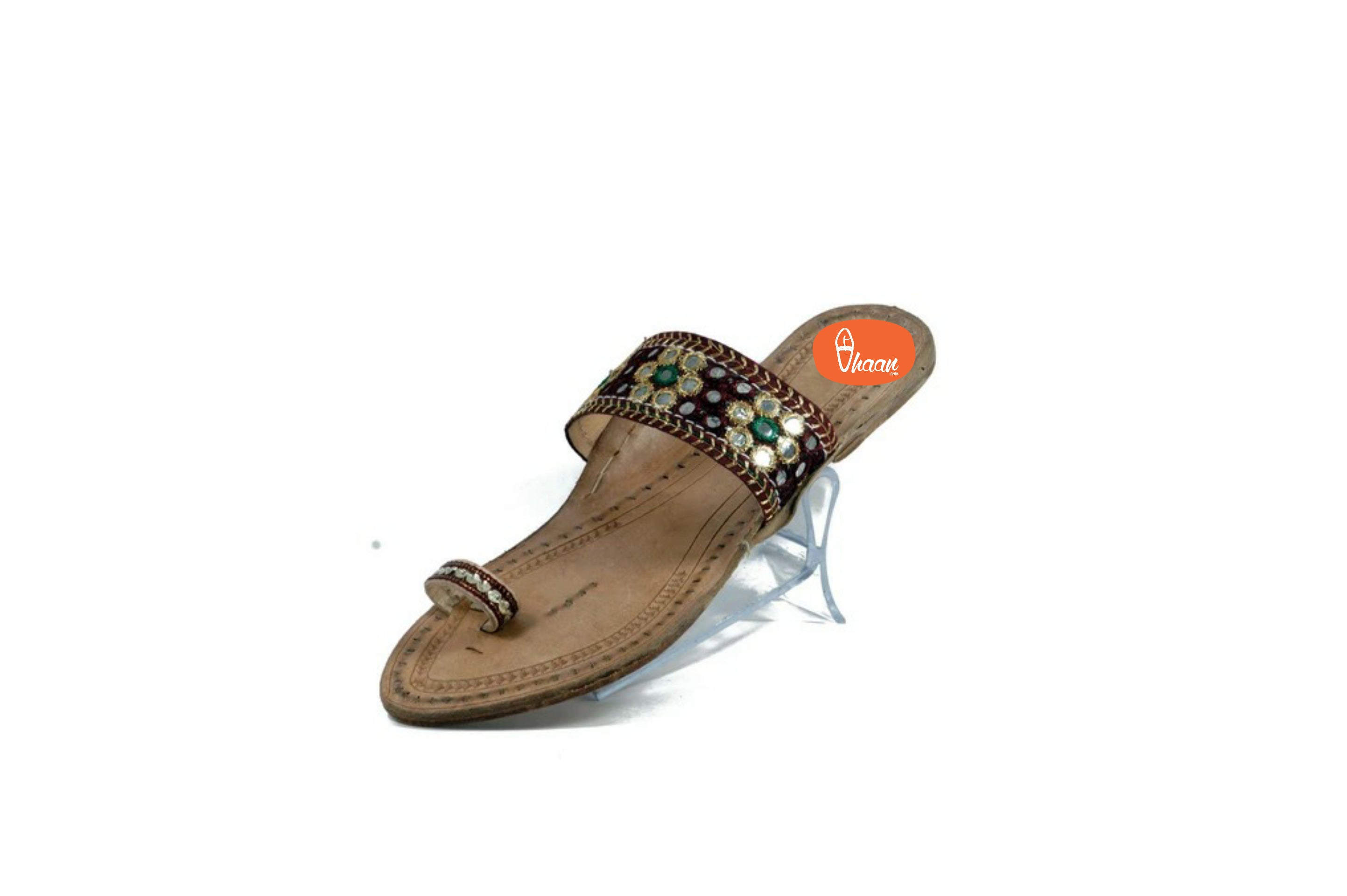 Ruby Embroidered Chappal for Ladies