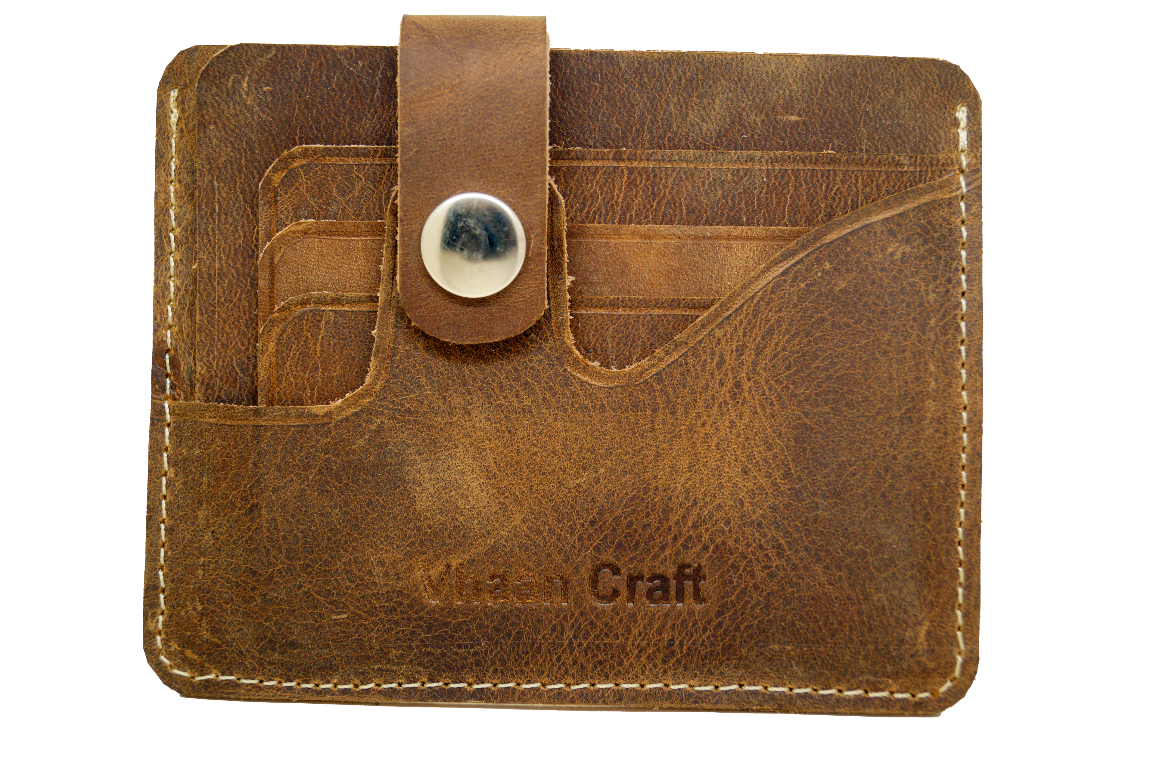 Vhaan's Heritage Oil Pulled Up Leather Card Holder - RAW shade