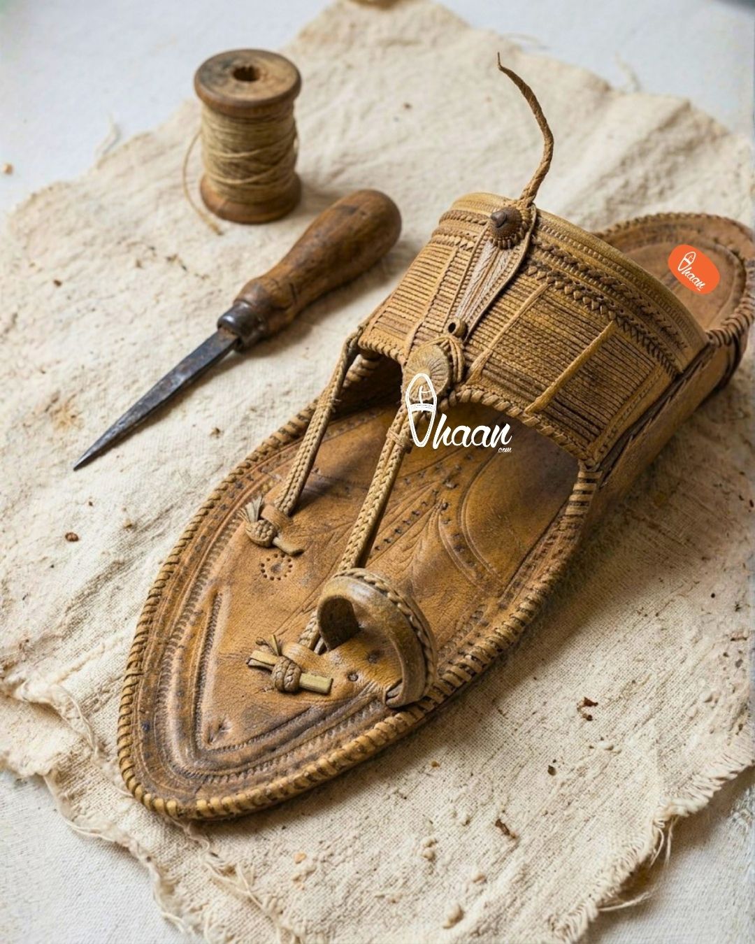 Khas Ghotiv Shilai Traditional Handcrafted Kolhapuri Chappal by Vhaan Ethnic Craft