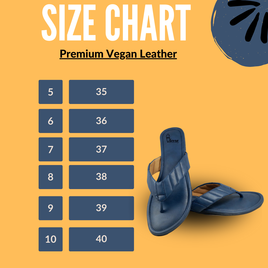 Premium Vegan Leather V belts Blue Color Flats