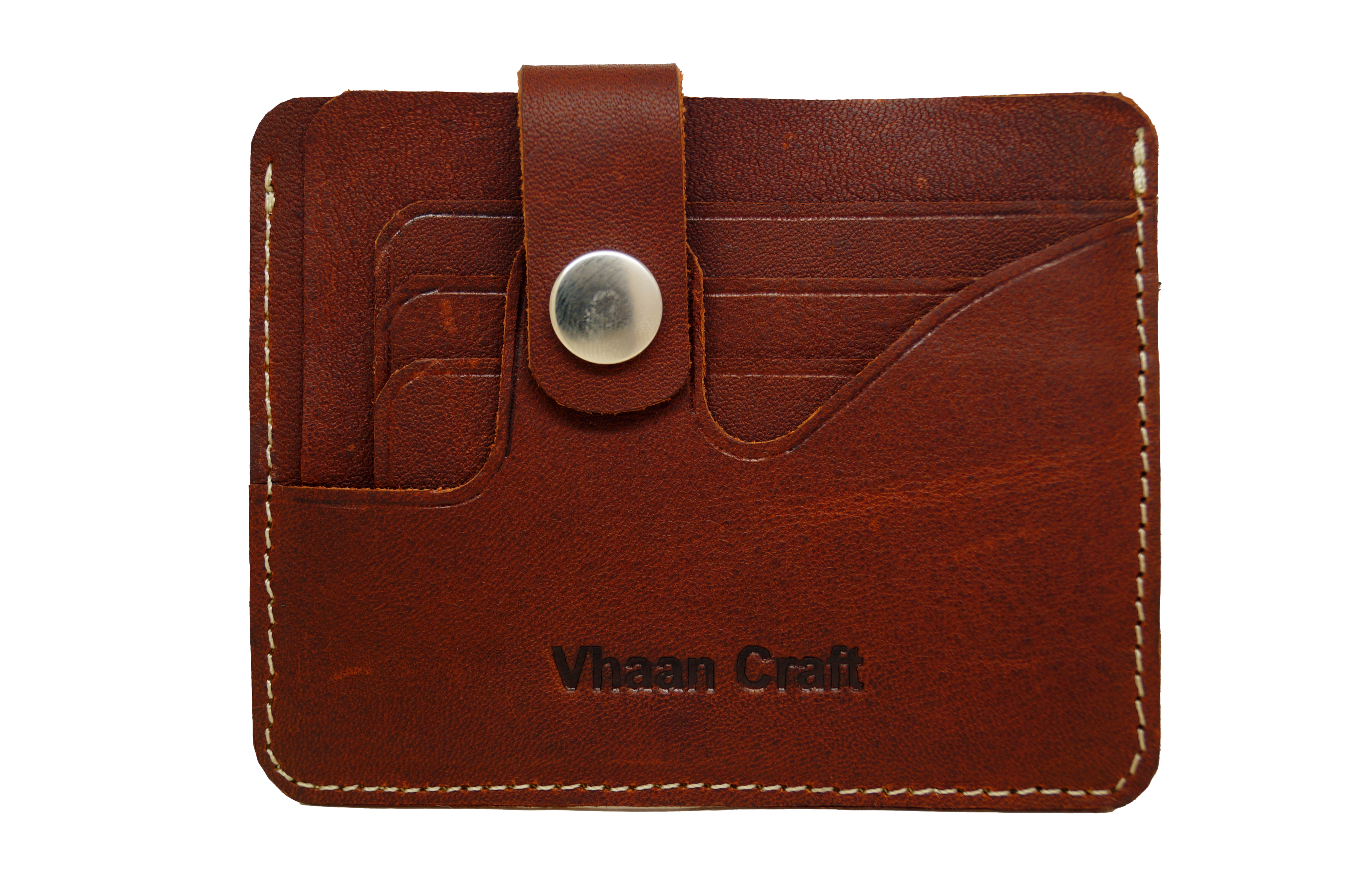 Vhaan's Heritage Oil Pulled Up Leather Card Holder - Maroon shade