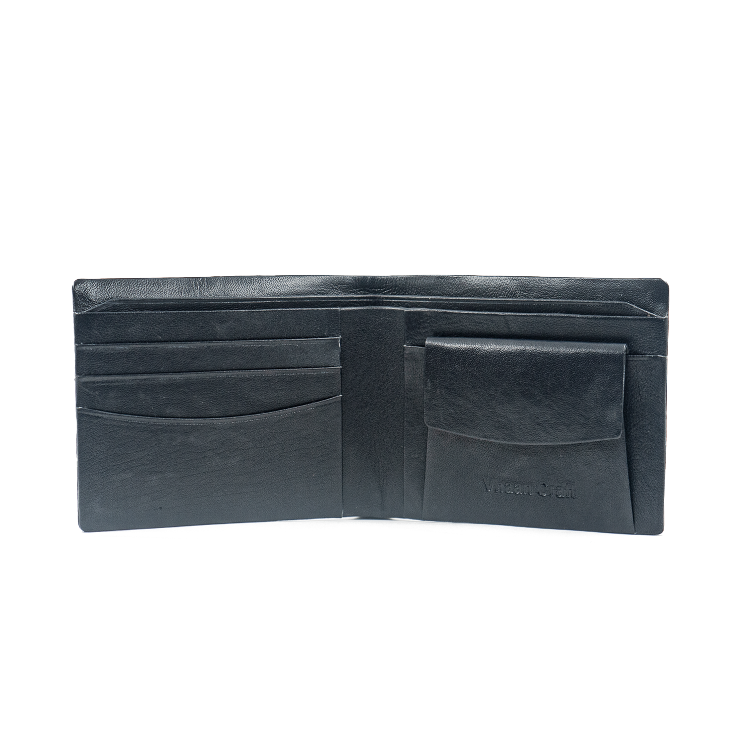 Seamless Elegance: RFID-Protected Stitchless Premium NAPPA Leather Wallets for Men - Black