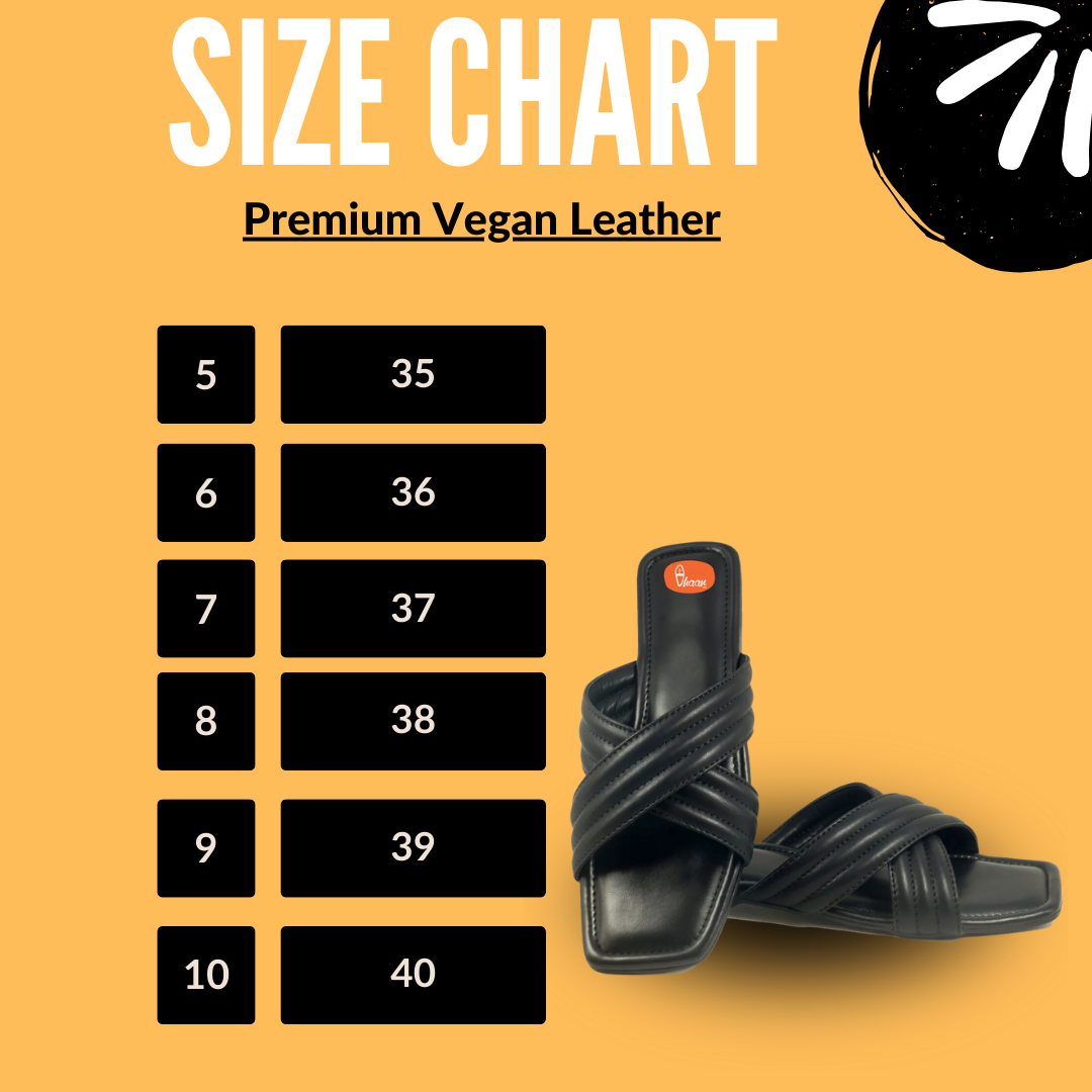 Premium Vegan Leather Cross belt Black Color Flat chappals