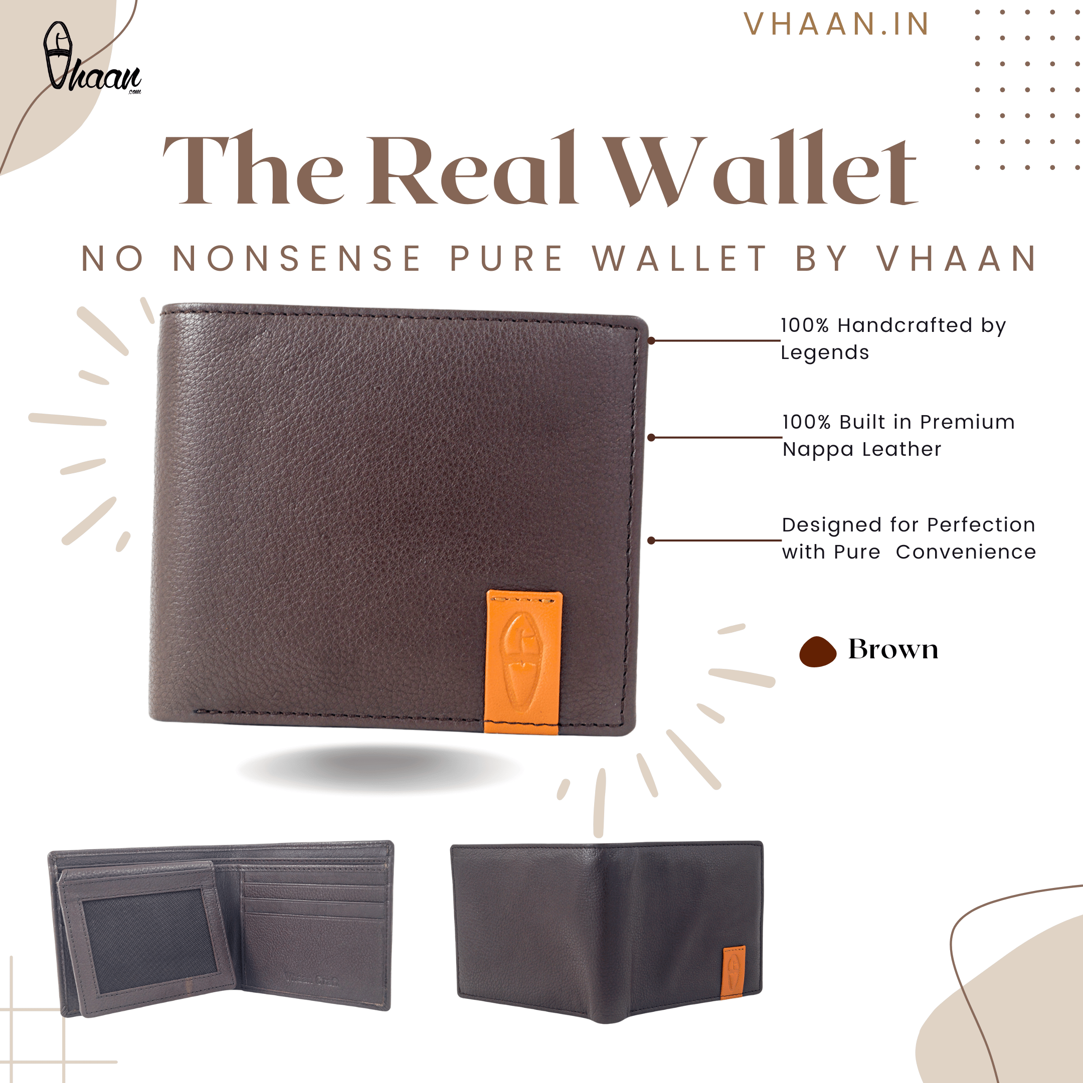 Style Guardian: Premium NAPPA Leather Wallet with RFID Protection for Men - Brown