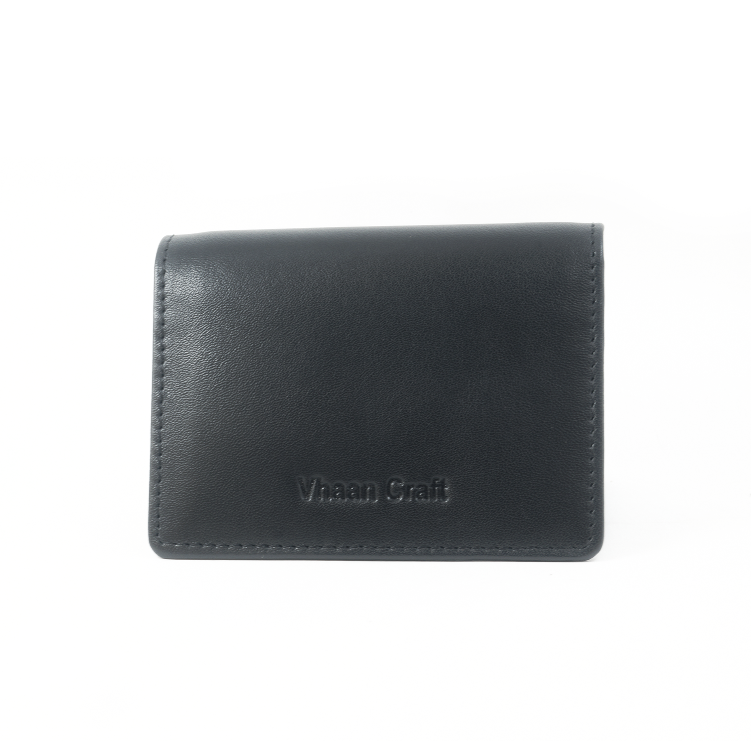 Premium Leather Card Holder with Protective Cover by Vhaan - Black
