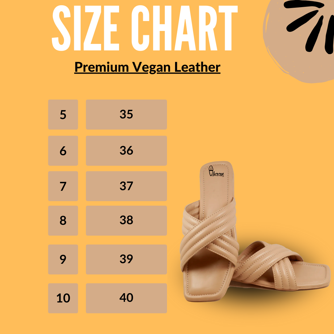 Premium Vegan Leather Cross belt Cream Color Flat chappals