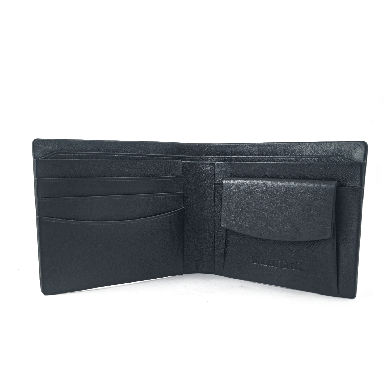 Seamless Elegance: RFID-Protected Stitchless Premium NAPPA Leather Wallets for Men - Black