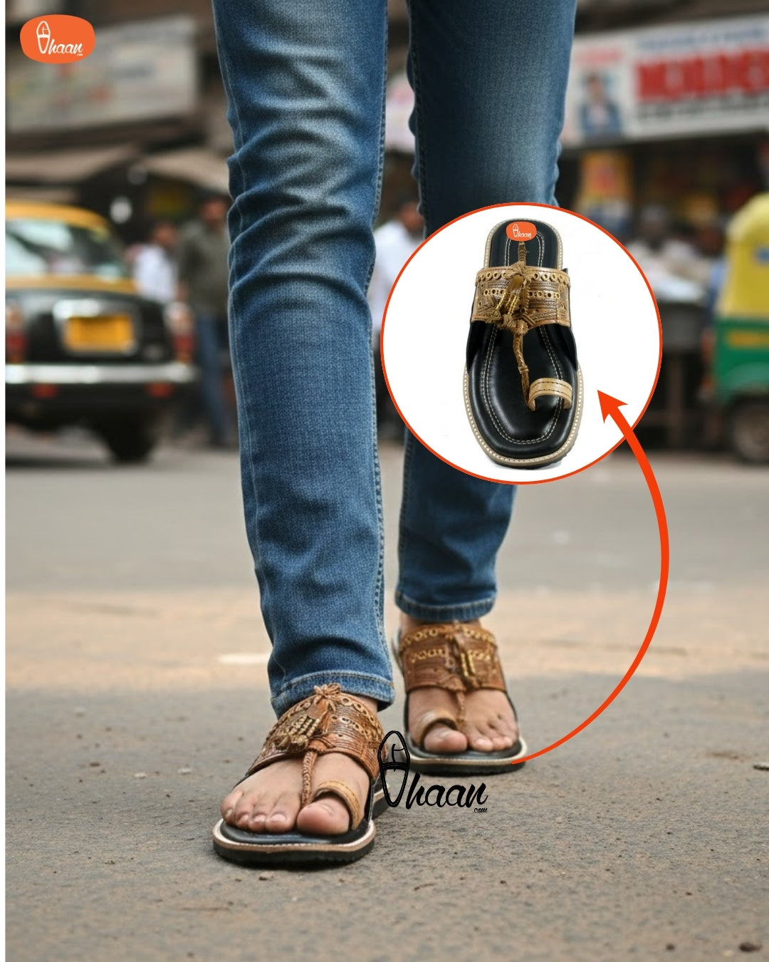 Pure Leather  Cushioned Anti Slippery Assal Kolhapuri Chappal For Men