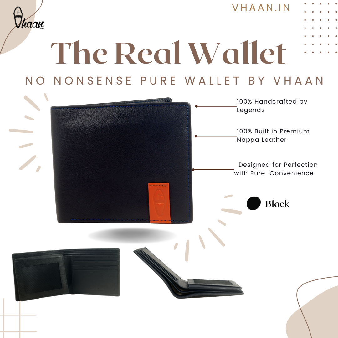 Style Guardian: Premium NAPPA Leather Wallet with RFID Protection for Men - Black