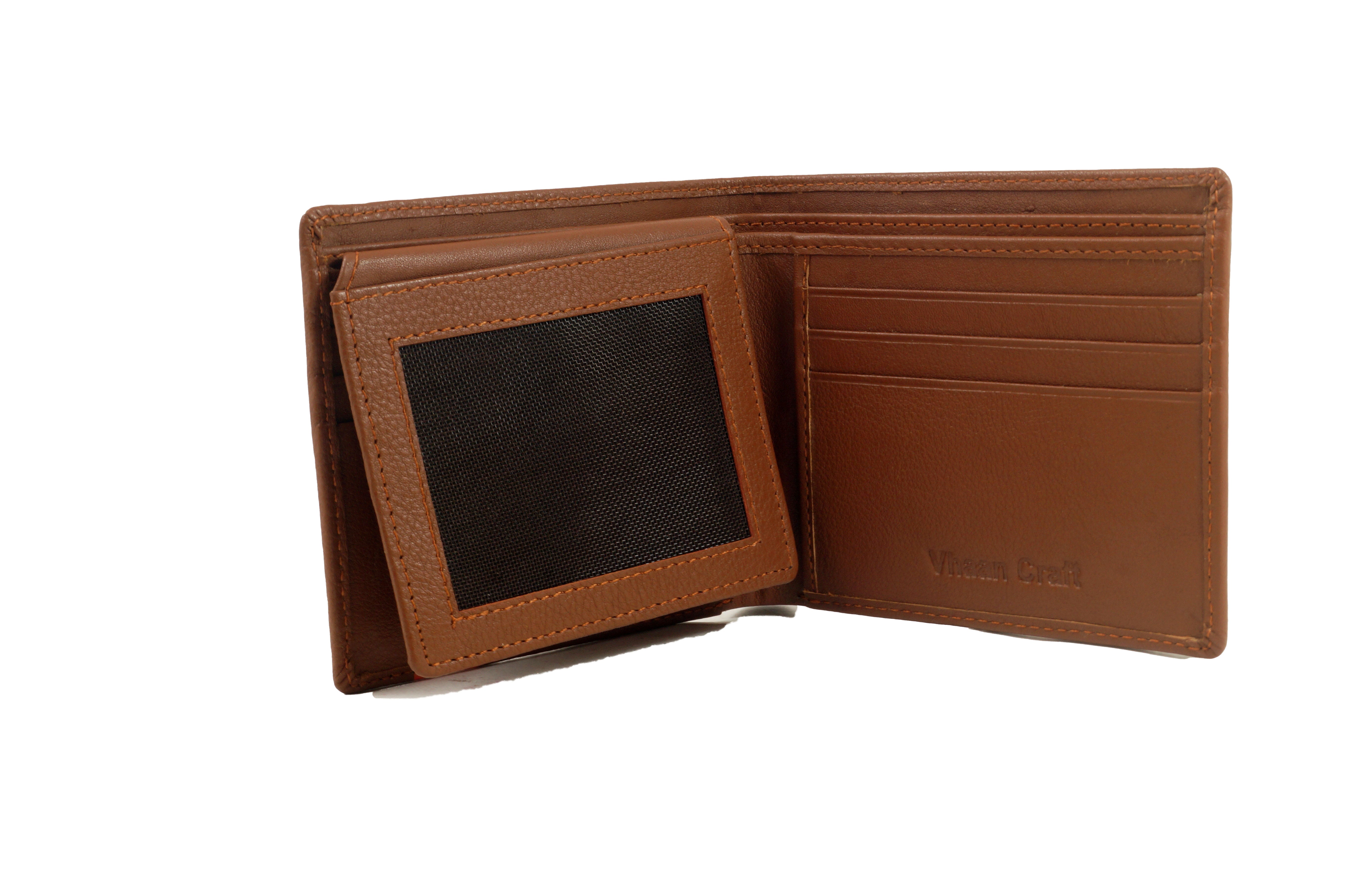Style Guardian: Premium NAPPA Leather Wallet with RFID Protection for Men - Tan