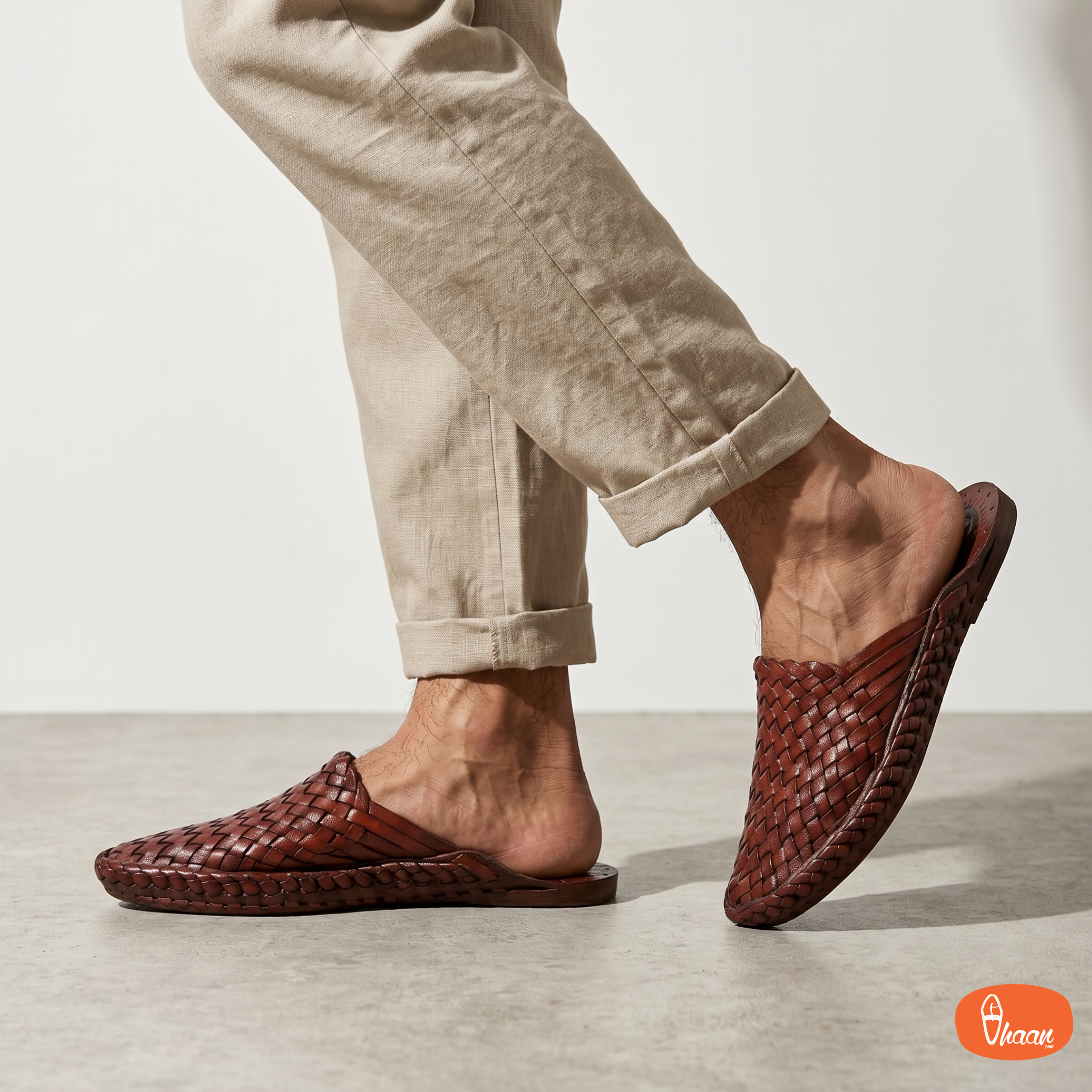 Red Color Slip On Mens Kolhapuri Chappal