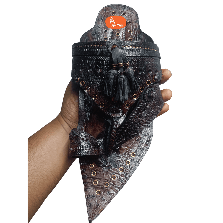 Buy Men's Shahu Maharaja leather kolhapuri chappal | Vhaan