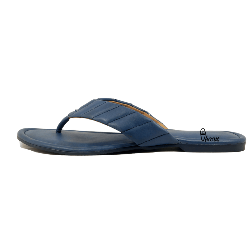 Premium Vegan Leather V belts Blue Color Flats