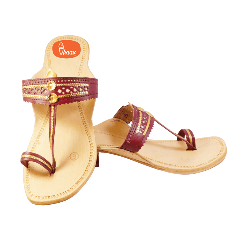 Maroon Color Soft Kolhapuri Chappal for women by vhaan