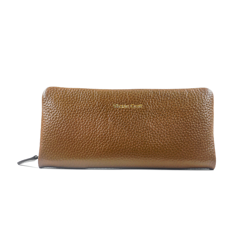 Vhaan Approved Pure Leather Ladies Clutch Purse Tan