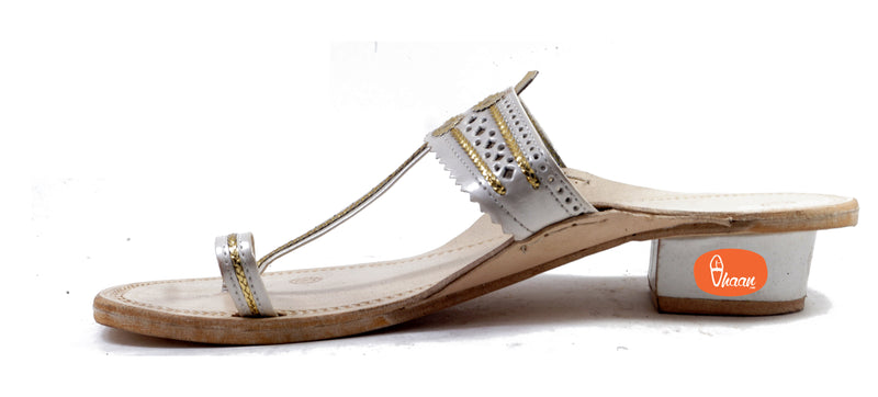 White Color Ladies Kolhapuri chappal in Hills-vhaanfootwear-6-vhaanfootwear