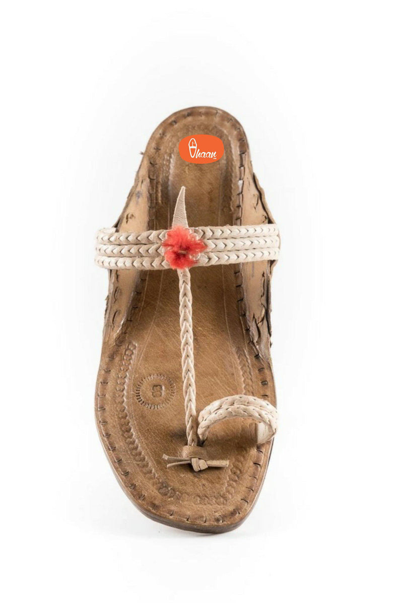 Triple braided Kolhapuri chappal for women